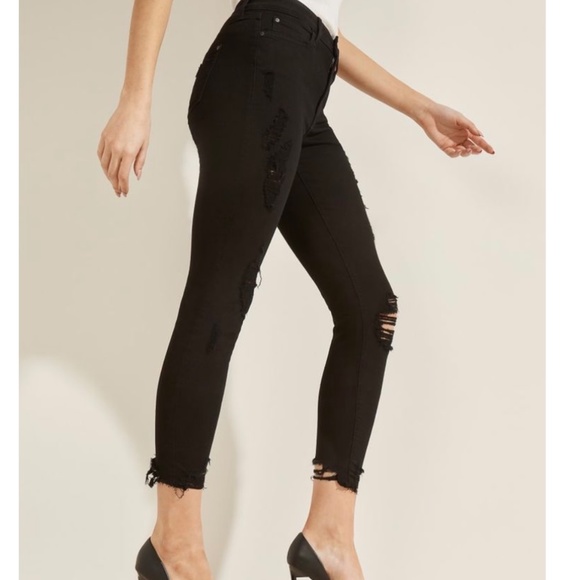 NWT Guess 1981 Destroyed High-Rise Skinny Jeans Size 29 or 30 - Picture 13 of 15